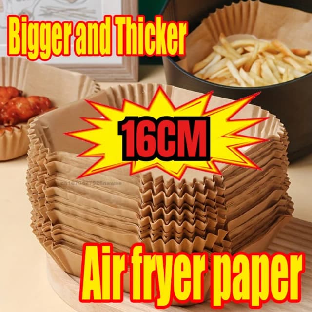50 pçs descartável fritadeira de ar papel absorvente de óleo e anti óleo bandeja de papel antiaderente almofada de cozimento grande dureza quadrado
