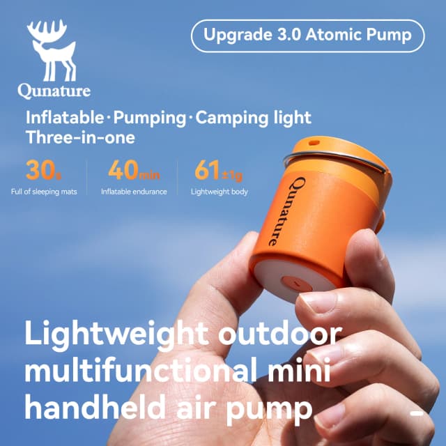 Qunature bomba de ar inflável leve bombeamento luz de acampamento tipo-c carregamento mini bomba infladora portátil ao ar livre