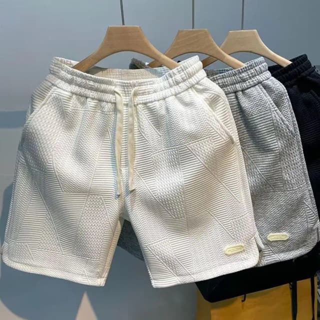 2023 verão correndo shorts dos homens casuais jogging esporte calças curtas padrão de onda cor sólida cordão solto seco ginásio esportes shorts