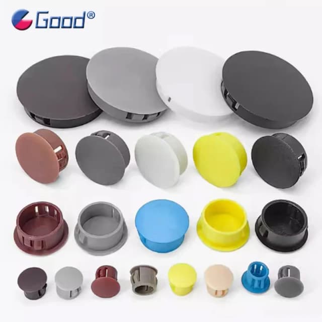 5/10 pçs snap no buraco de plástico plug redondo para tubo de perfil parede cabo capa parafuso buraco cobre móveis mesa buracos tampas