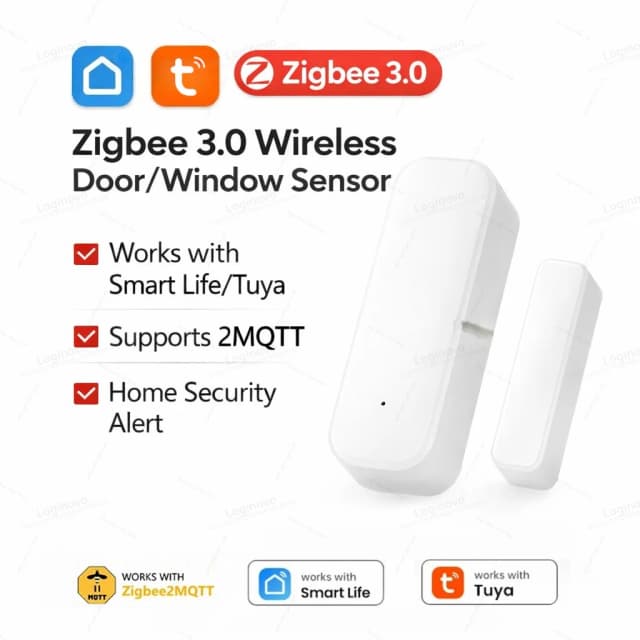 Zigbee porta janela entrada sensor de segurança alarme magnético do assaltante vida inteligente detector contato para alexa google casa tuya z2m