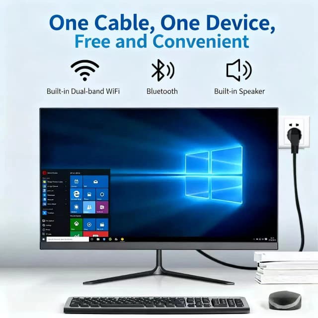 Computador All-in-one de 22 polegadas i3 i5 i7 i9 para escritório, computador desktop de 21,5 polegadas para edição em casa e no escritório.