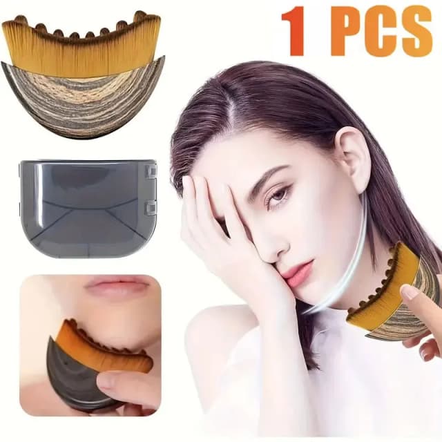 Escova facial de contorno linfático, escultura de queixo e linha de mandíbula, massageador de drenagem para rosto, projetada ergonomicamente para caber na pele com precisão