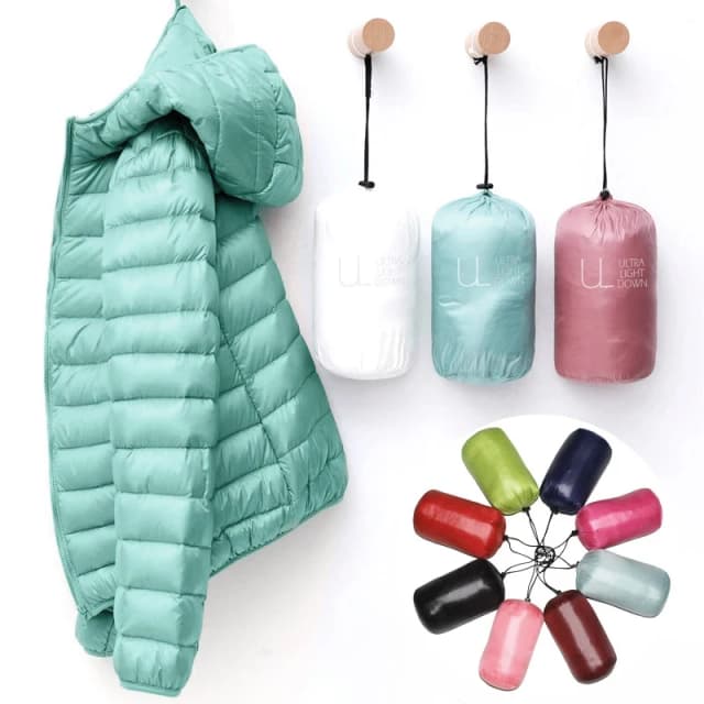 2023 nova moda feminina jaqueta fria inverno luz pato branco para baixo jaqueta fina puffer portátil à prova de vento para baixo casaco