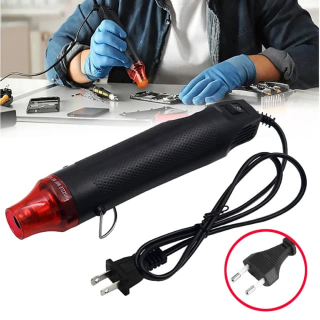 Pistola de ar quente ue/eua, pistola sopradora de temperatura de solda, artesanato diy, energia elétrica, secador quente, mini pistola de calor para tubulação retrátil, envoltório de carro