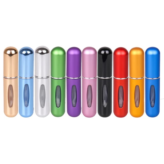 10 pçs 5ml de carregamento inferior garrafa de perfume spray perfume sub-garrafas portátil inferior líquido enchimento hidratante imprensa cabeça viagem