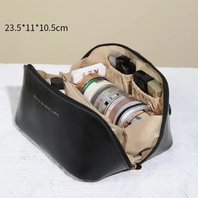 Grande Capacidade Travesseiro Saco De Armazenamento, Couro PU, Impermeável, Maquiagem Portátil Saco, Viagem De Negócios, Higiene Pessoal Portátil B