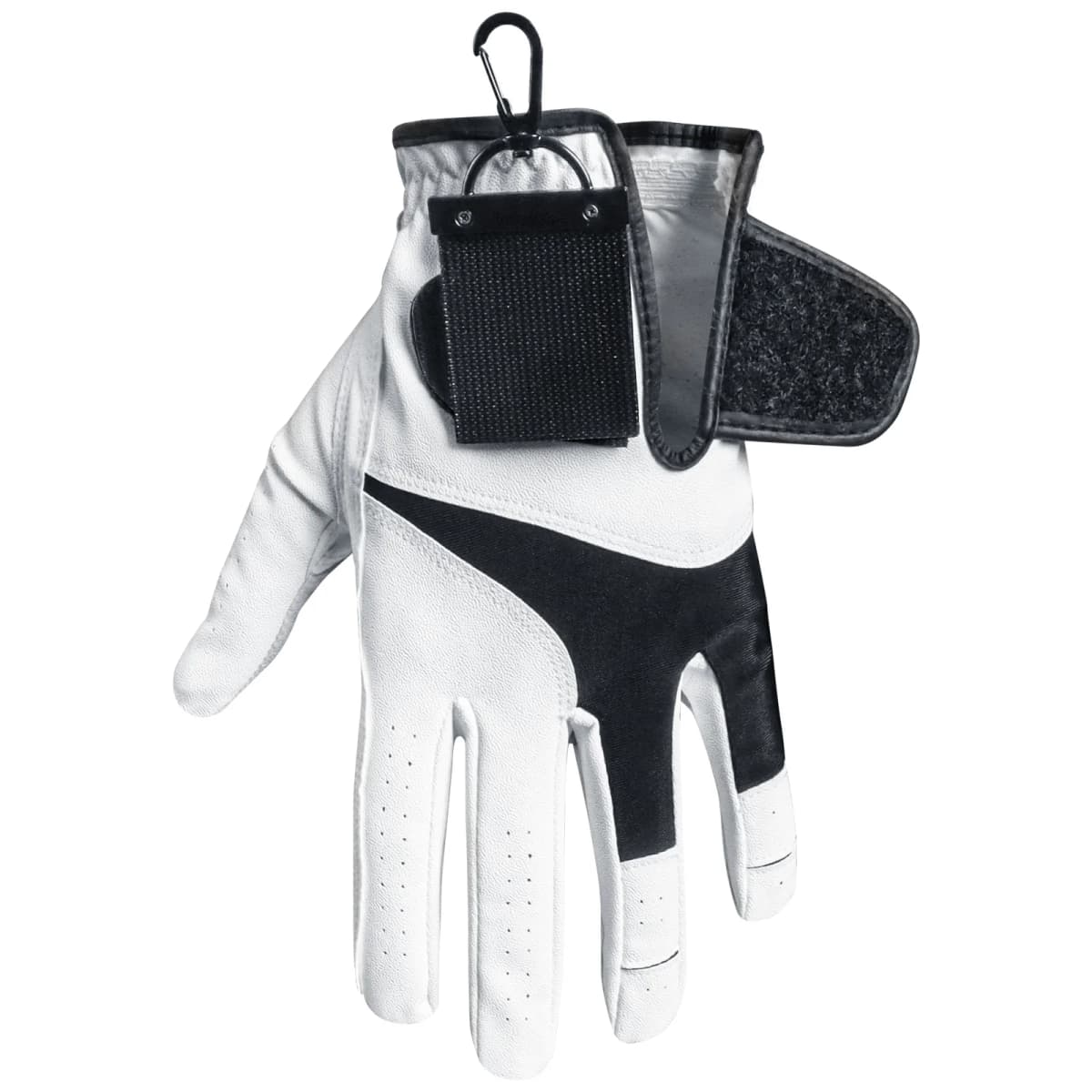 Suporte de suspensão portátil para luva de golfe, com clipe de fita mágica, ajuda a calças, inclui limpador de bola de cabeça de esqueleto ao ar livre