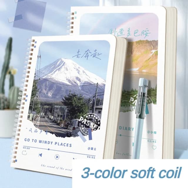 A5 bobina macia engrossado papel estudante linha horizontal caderno de silicone macio bloco de notas livro em branco cadernos para estudantes diário