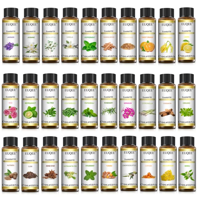 Euqee 10ml óleo essencial natural puro lavanda jasmim eucalipto baunilha sândalo doce laranja limão oregano neroli fragrância