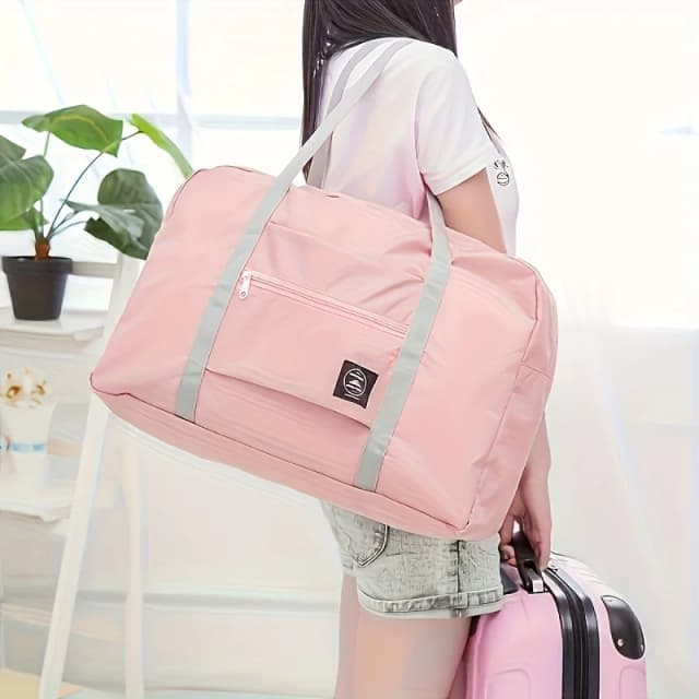 Bolsa de viagem dobrável para companhias aéreas, bolsa de mão para mulheres e meninas, leve, grande capacidade, esportes, viagem de fim de semana durante a noite