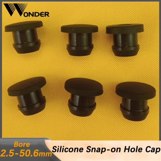 Tampas de borracha de silicone pretas para furos, 2.5mm-50.6mm, rolha de vedação, tipo t, tampa de vedação, tampa de extremidade