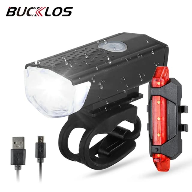 Conjunto de luzes de bicicleta led luzes dianteiras e traseiras usb recarregável ciclismo farol lanterna lâmpada advertência mtb lanterna