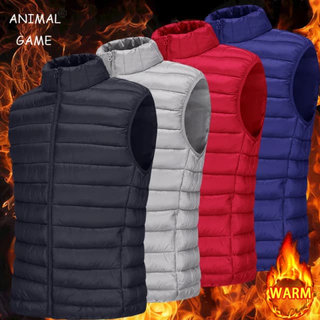 Outono masculino casual colete leve sem mangas jaqueta com zíper completo outerwear colete de algodão ao ar livre com bolsos