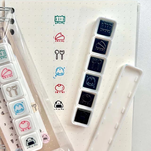 Selos de decalque kawaii para scrapbooking, papelaria, selos decorativos para artes, faça você mesmo, álbum, diário, planejador