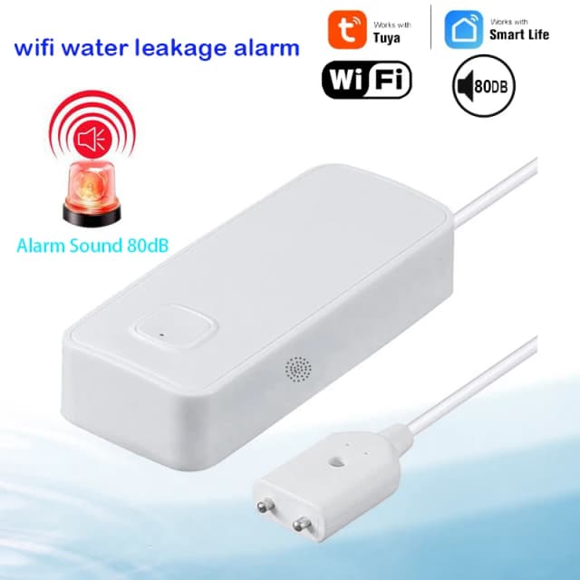 Tuya inteligente wifi 2.4g sensor de vazamento de água de inundação remoto monitor de nível de água com sistema de alarme de som de segurança para automação residencial