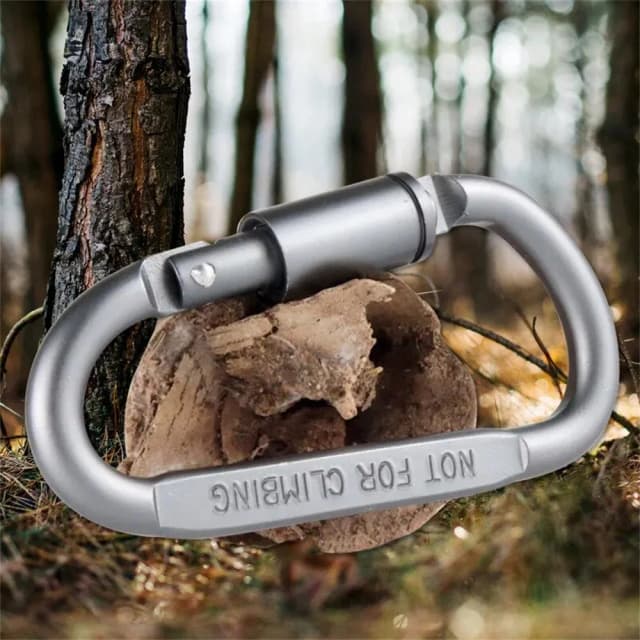 D-Shape Mosquetão Gancho, Escape Suprimentos, Rápido Pendurado Nut Buckle, Rock, Outdoor Survival Gear, Acampamento Montanhismo Anel Gancho, 1Pc