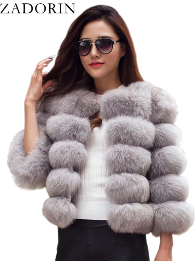 Zadorin S-6XL casaco de vison inverno preto branco casaco de pele do falso mulher elegante fofo jaqueta de pele do falso superior casacos de pele curtos roupas femininas