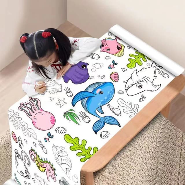 90cm animal lona rolo de desenho das crianças diy rolo de papel para colorir cor enchimento graffiti papel-corte pintura escola educacional
