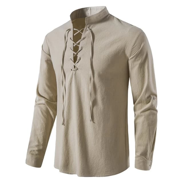 Nova blusa casual masculina camisa de linho de algodão topos manga longa camiseta primavera outono carcela inclinada camisas de yoga vintage