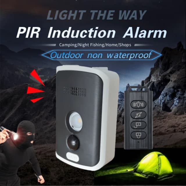 Alarme térmico infravermelho pir sem fio, controle remoto, acampamento ao ar livre, alarme anti-animal, sensor de detecção humana