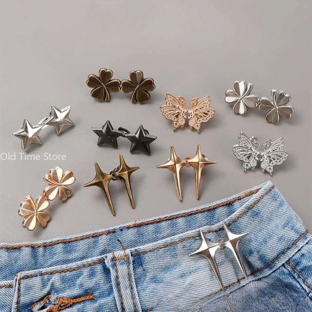 Metal ajustável destacável sem costura botão de clipe de cintura para jeans ferramenta redutora de tamanho de cintura